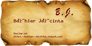Böhler Jácinta névjegykártya